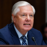 US Senator Lindsey Graham speaking during a political event before his death following a brief and sudden illness.