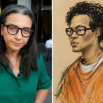 Court illustration representing the Gruesome Images in D4vd Hearing as prosecutors present evidence in the Los Angeles murder case involving David Anthony Burke.