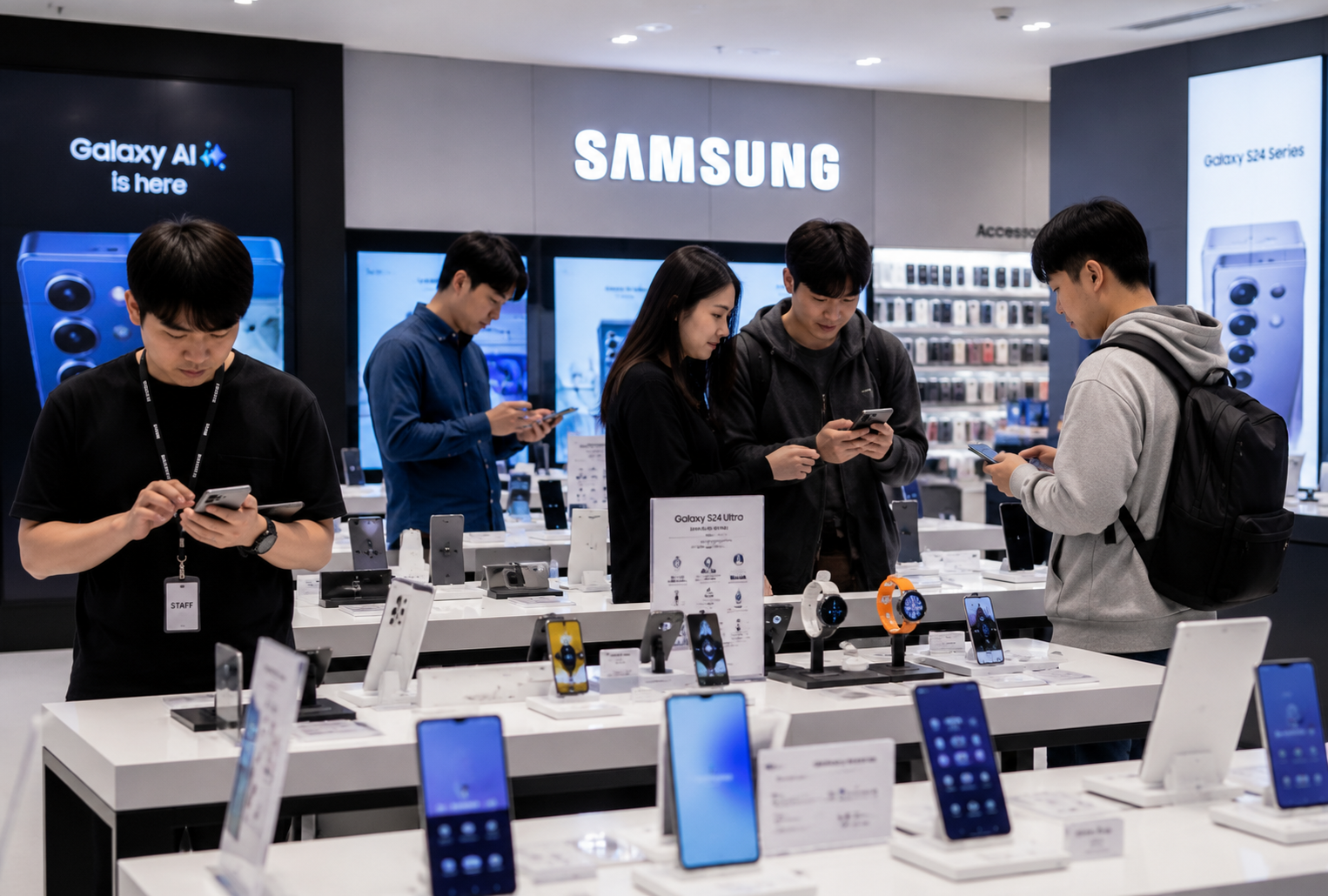 Samsung Electronics headquarters as the company reports record profits driven by AI memory chip demand.